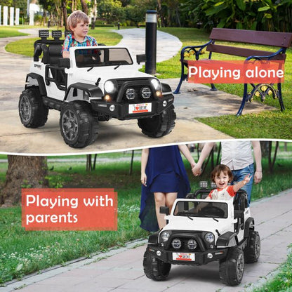 12V Electric Kids Ride On Truck with Remote Control-White