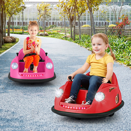 12V Kids Ride on Bumper Car with Remote Control and Music-Red