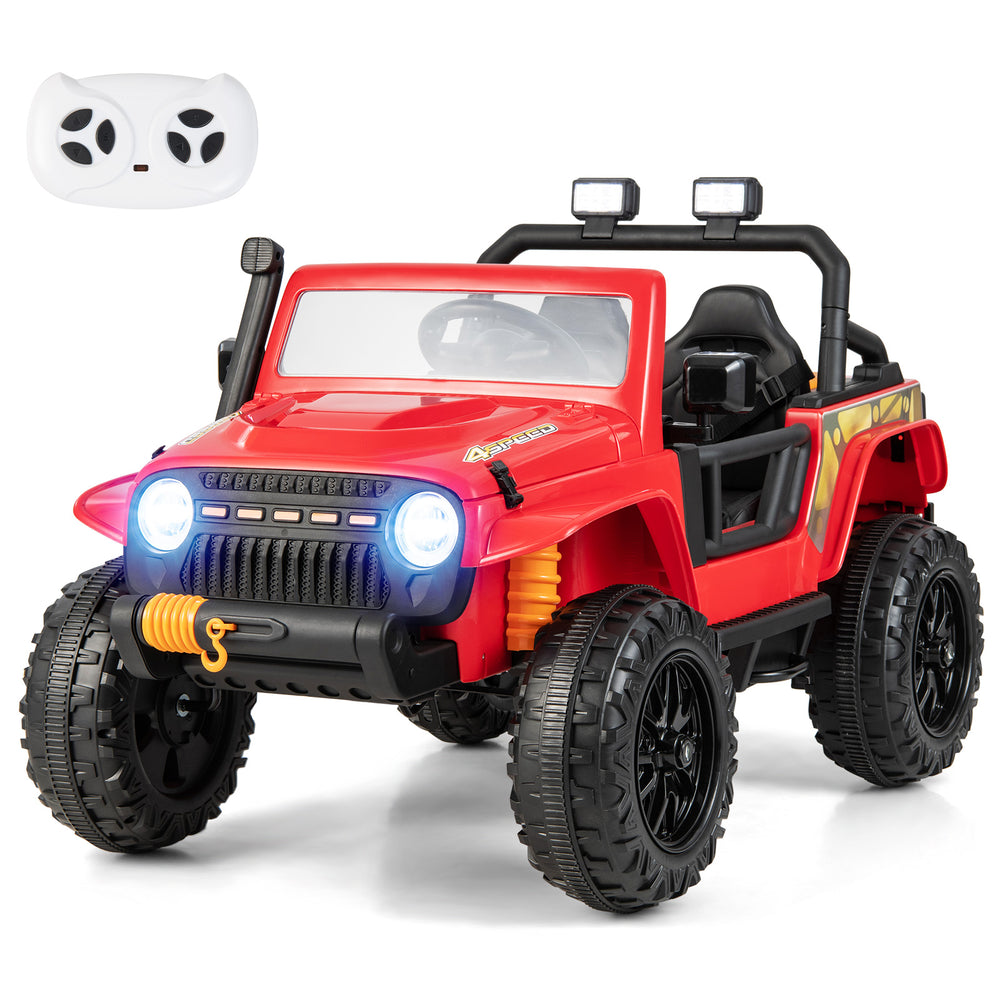12V Kids Electric Ride on Car with Music and LED Lights-Red