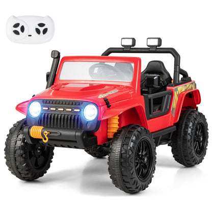 12V Kids Electric Ride on Car with Music and LED Lights-Red