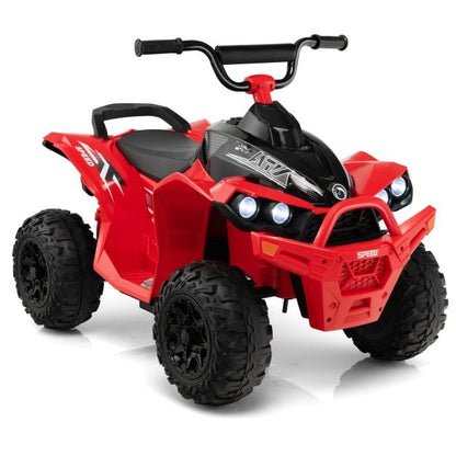 12V Kids Ride On ATV with 2 Speeds and LED Lights-Red