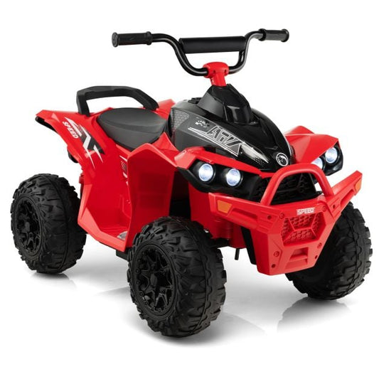 12V Kids Ride On ATV with 2 Speeds and LED Lights-Red