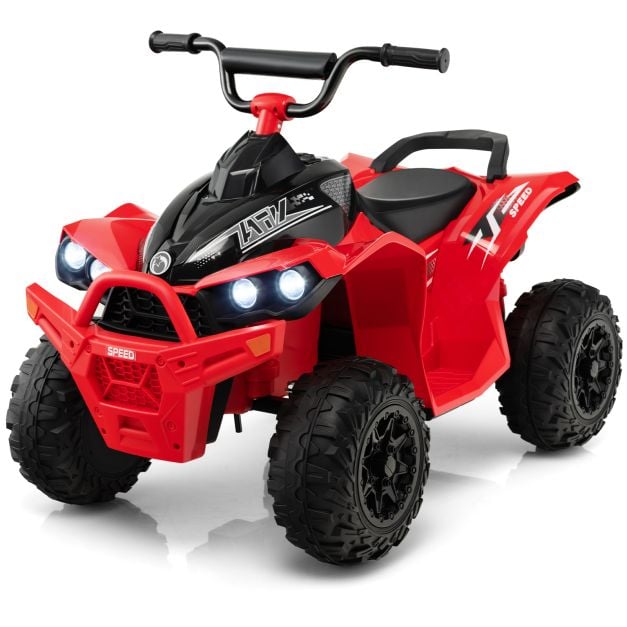 12V Kids Ride On ATV with 2 Speeds and LED Lights-Red