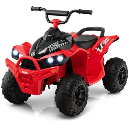 12V Kids Ride On ATV with 2 Speeds and LED Lights-Red