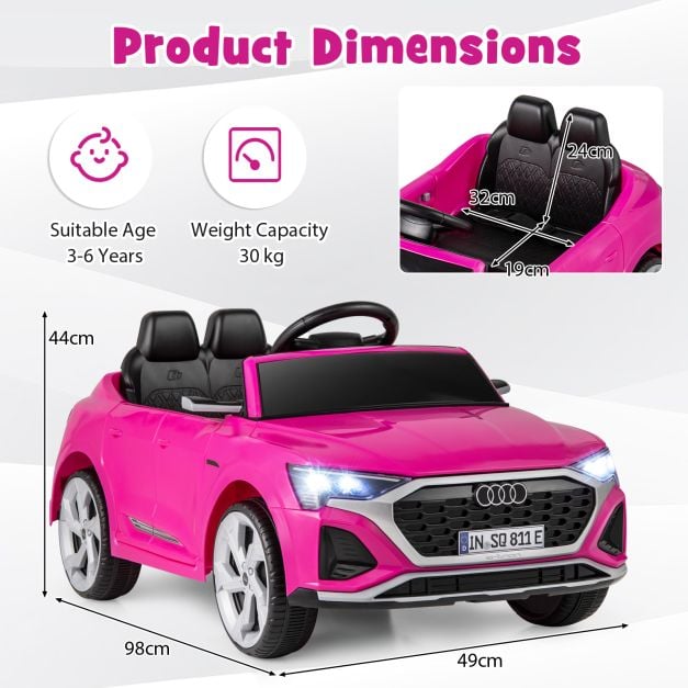 12V Kids Ride On Car with Remote Control and 4 Wheels Suspension-Pink