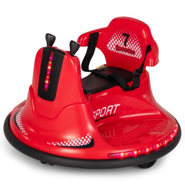 12V Kids Ride On Electric Bumper Car with Dual Joysticks and Remote Control-Red