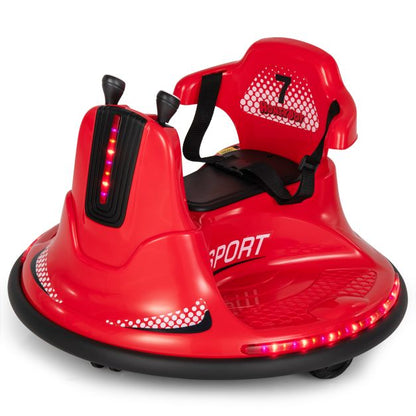 12V Kids Ride On Electric Bumper Car with Dual Joysticks and Remote Control-Red