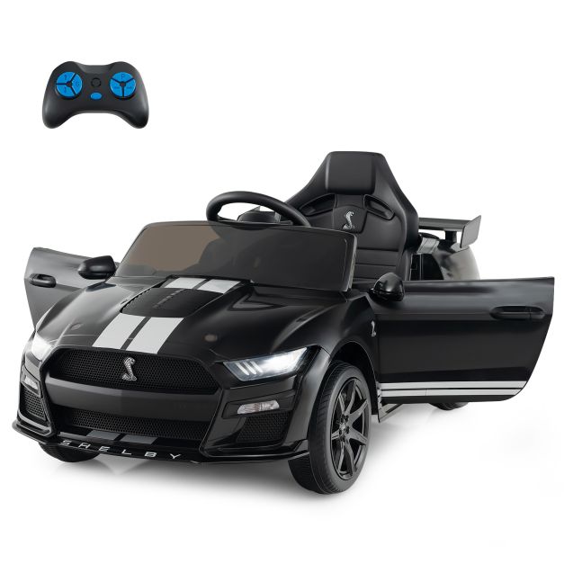 12V Kids Ride on Car Electric Licensed Ford Mustang Shelby GT500 for Kids Aged 3-8-Black