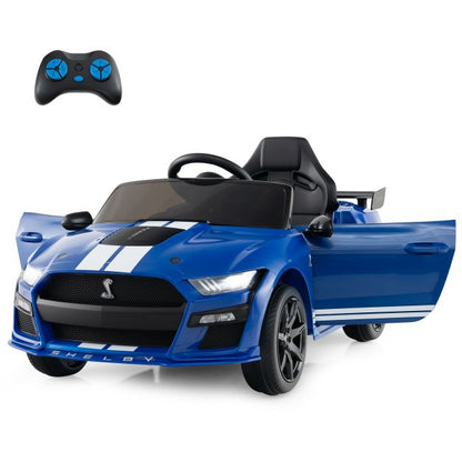 12V Kids Ride on Car Electric Licensed Ford Mustang Shelby GT500 for Kids Aged 3-8-Blue
