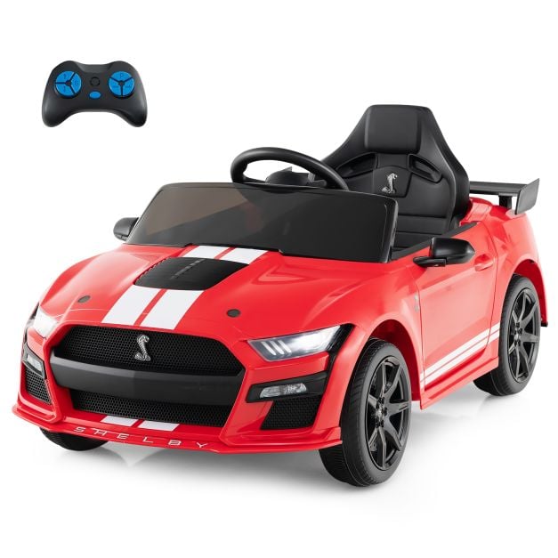 12V Kids Ride on Car Electric Licensed Ford Mustang Shelby GT500 for Kids Aged 3-8-Red