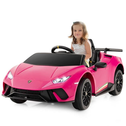 12V Kids Ride on Car Lamborghini with Remote Control and LED Lights-Pink