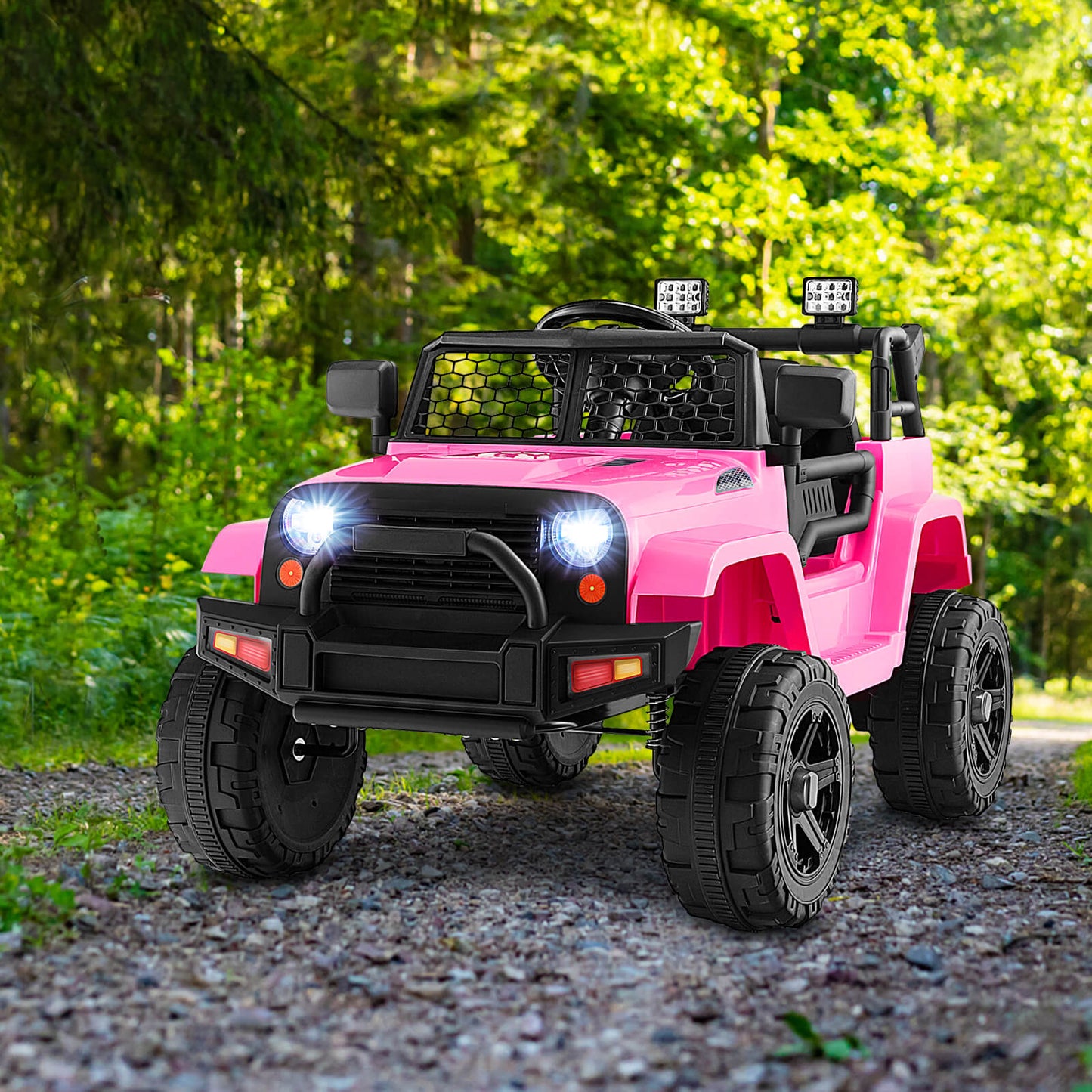 12V Kids Ride on Car with Remote Control and Music-Pink