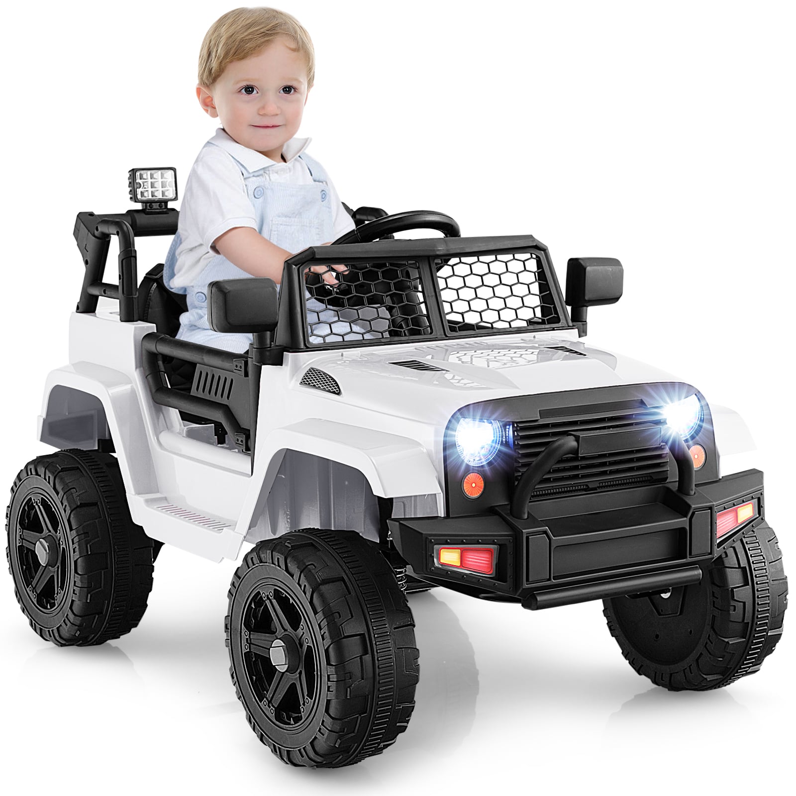 12V Kids Ride on Car with Remote Control and Music-White