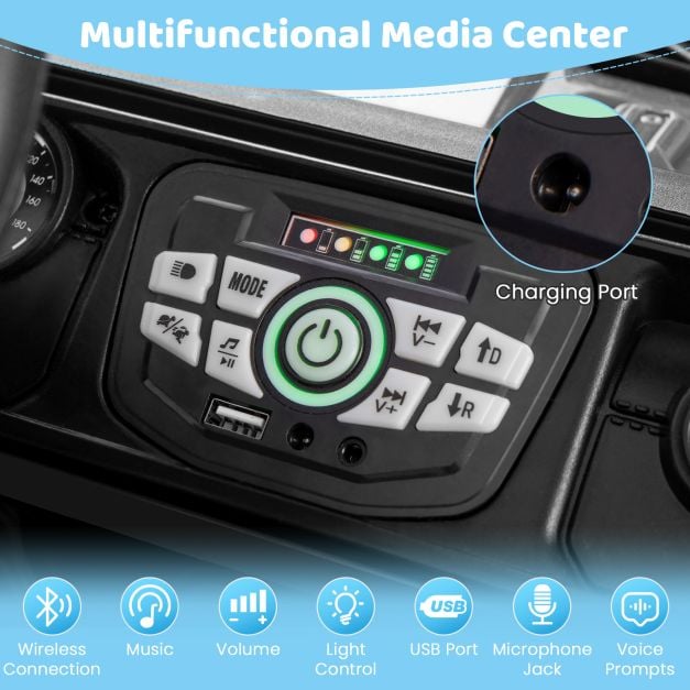 12V Kids Ride on Truck with Remote Control and Wireless Connection-Black