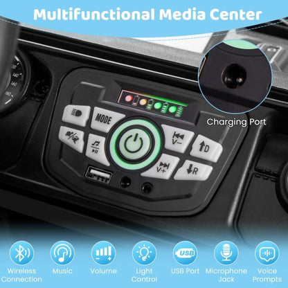 12V Kids Ride on Truck with Remote Control and Wireless Connection-Black