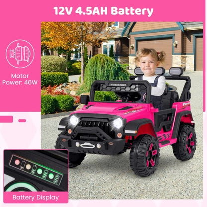 12V Kids Ride on Truck with Remote Control and Wireless Connection-Pink
