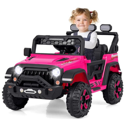 12V Kids Ride on Truck with Remote Control and Wireless Connection-Pink