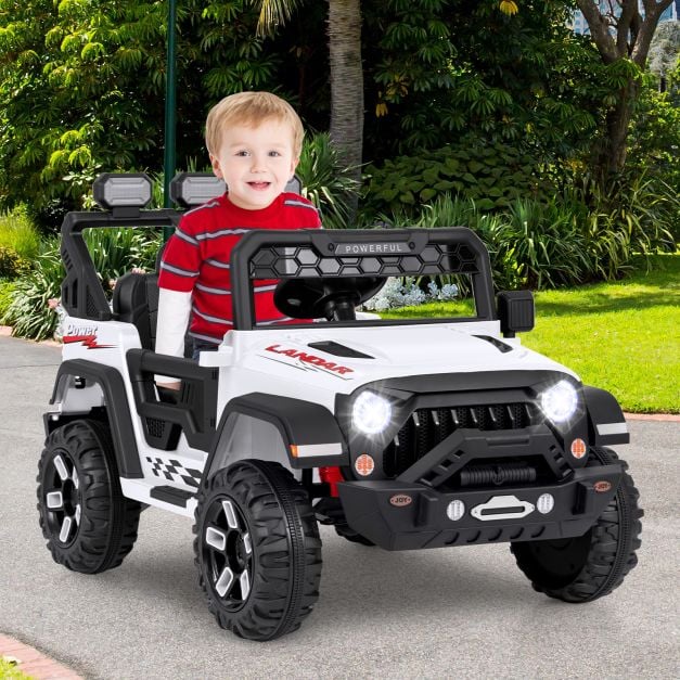 12V Kids Ride on Truck with Remote Control and Wireless Connection-White
