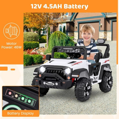 12V Kids Ride on Truck with Remote Control and Wireless Connection-White