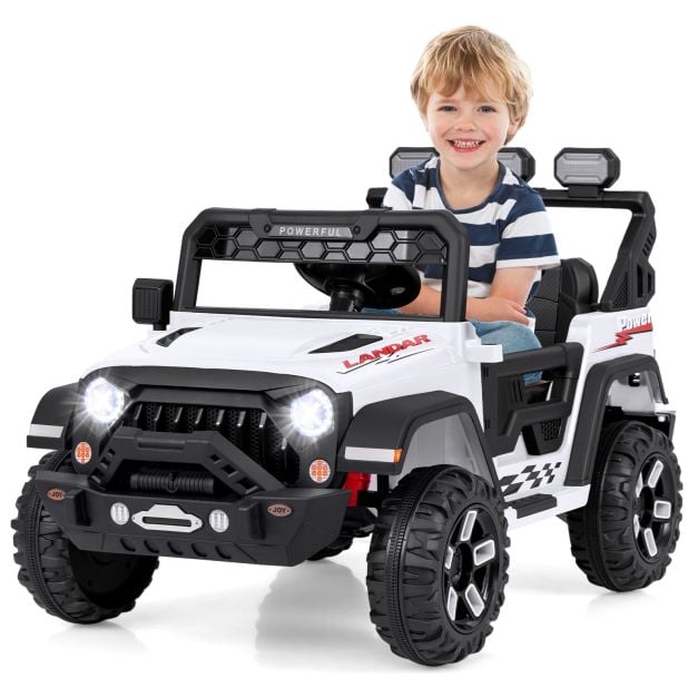 12V Kids Ride on Truck with Remote Control and Wireless Connection-White