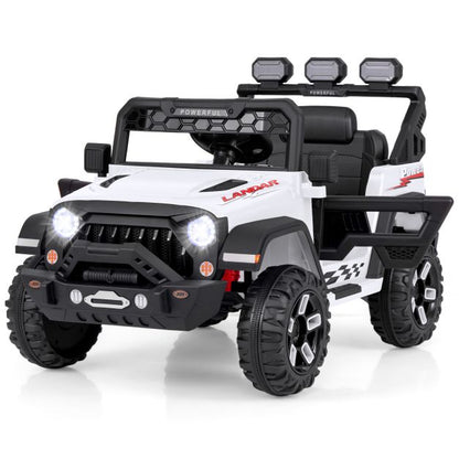 12V Kids Ride on Truck with Remote Control and Wireless Connection-White