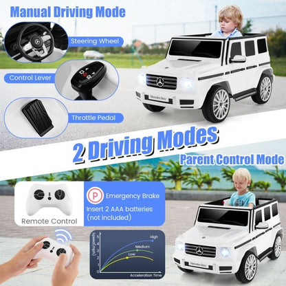 12V Licensed Mercedes-Benz Kids Ride-on Car with Remote Control-White