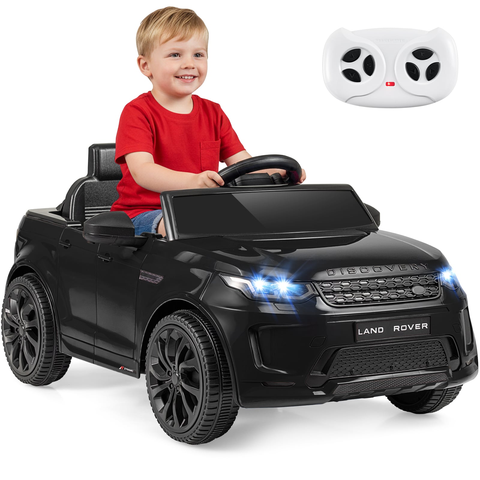 12V Ride on Car with Remote Control and Music Licensed Land Rover-Black