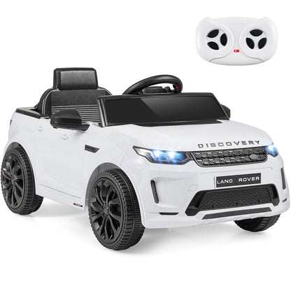 12V Ride on Car with Remote Control and Music Licensed Land Rover-White