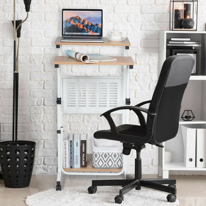 2-In-1 Mobile Lifting Height Adjustable Computer Desk