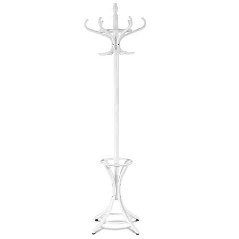 Free-standing Jacket Stand with Umbrella for Living Room-White