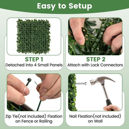 12 Pieces 50 x 50 cm Artificial Grass Wall Panels-Type C