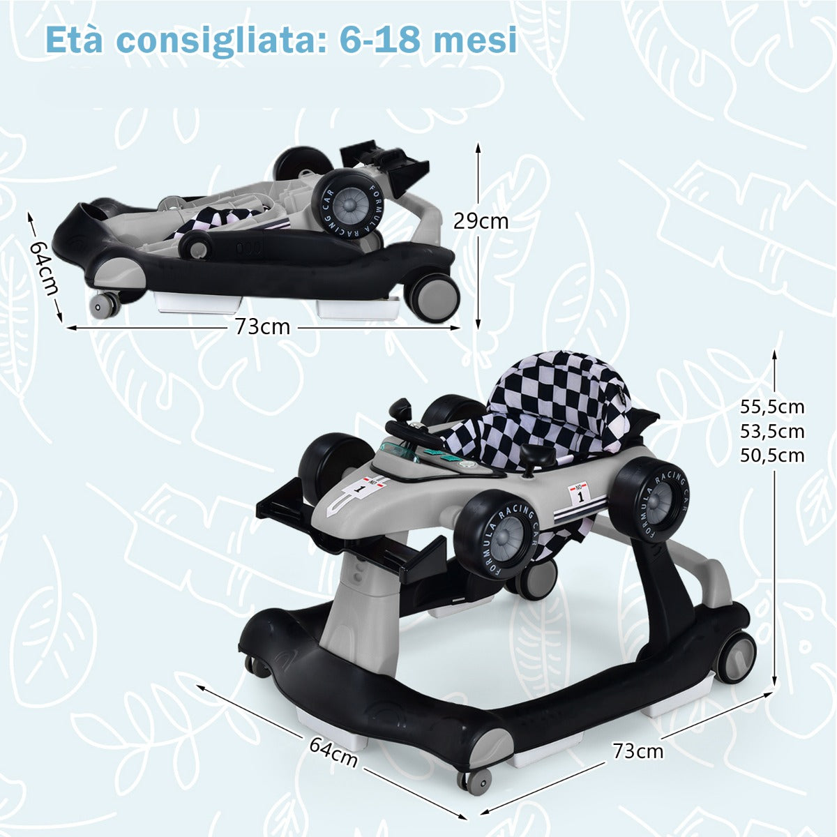 4 in 1 baby walker folding baby walker gray