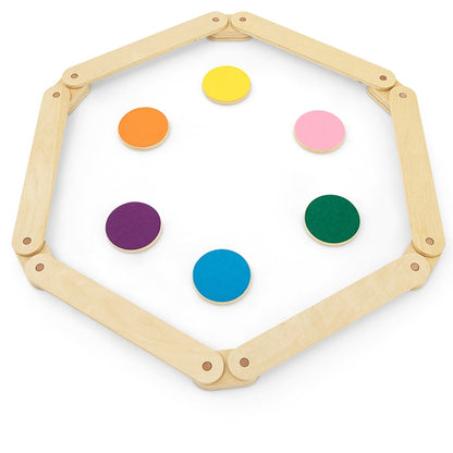 12 Pcs Kids Wooden Balance Beam with Colorful Steeping Stones