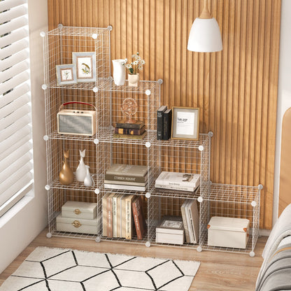 12 Wire Cube Storage Unit-White
