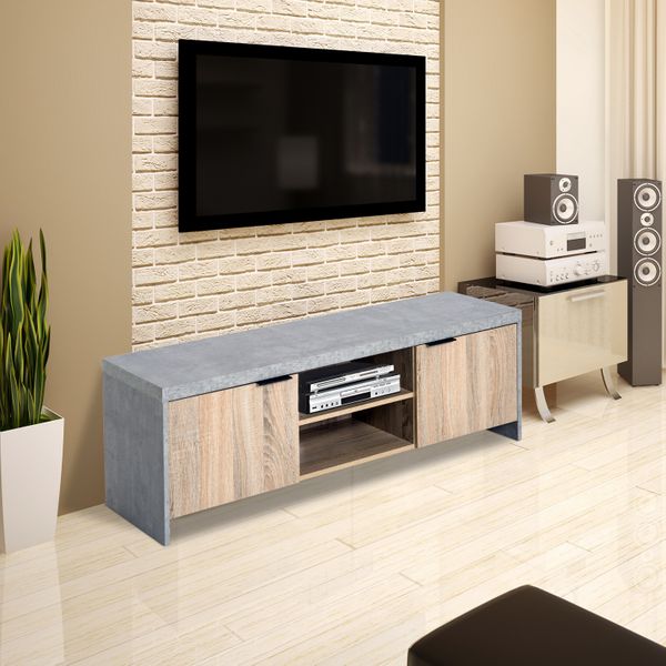 1.2M Wooden TV Stand Cabinet Home Media Center DVD CD Storage Unit - Furniture Gold