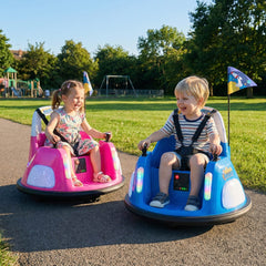 12V Bumper Car for Kids with Remote Control and Lighting Modes-Pink
