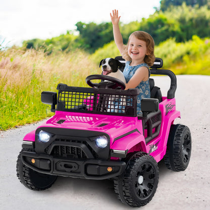 12V Kids Ride on Truck Car with Remote Control for Kid Over 3 Years Old-Pink