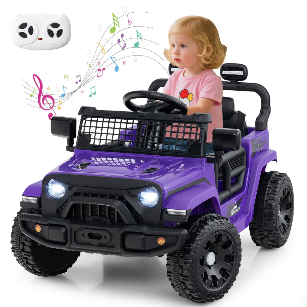 12V Kids Ride on Truck Car with Remote Control for Kid Over 3 Years Old-Purple