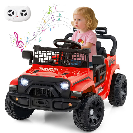 12V Kids Ride on Truck Car with Remote Control for Kid Over 3 Years Old-Red