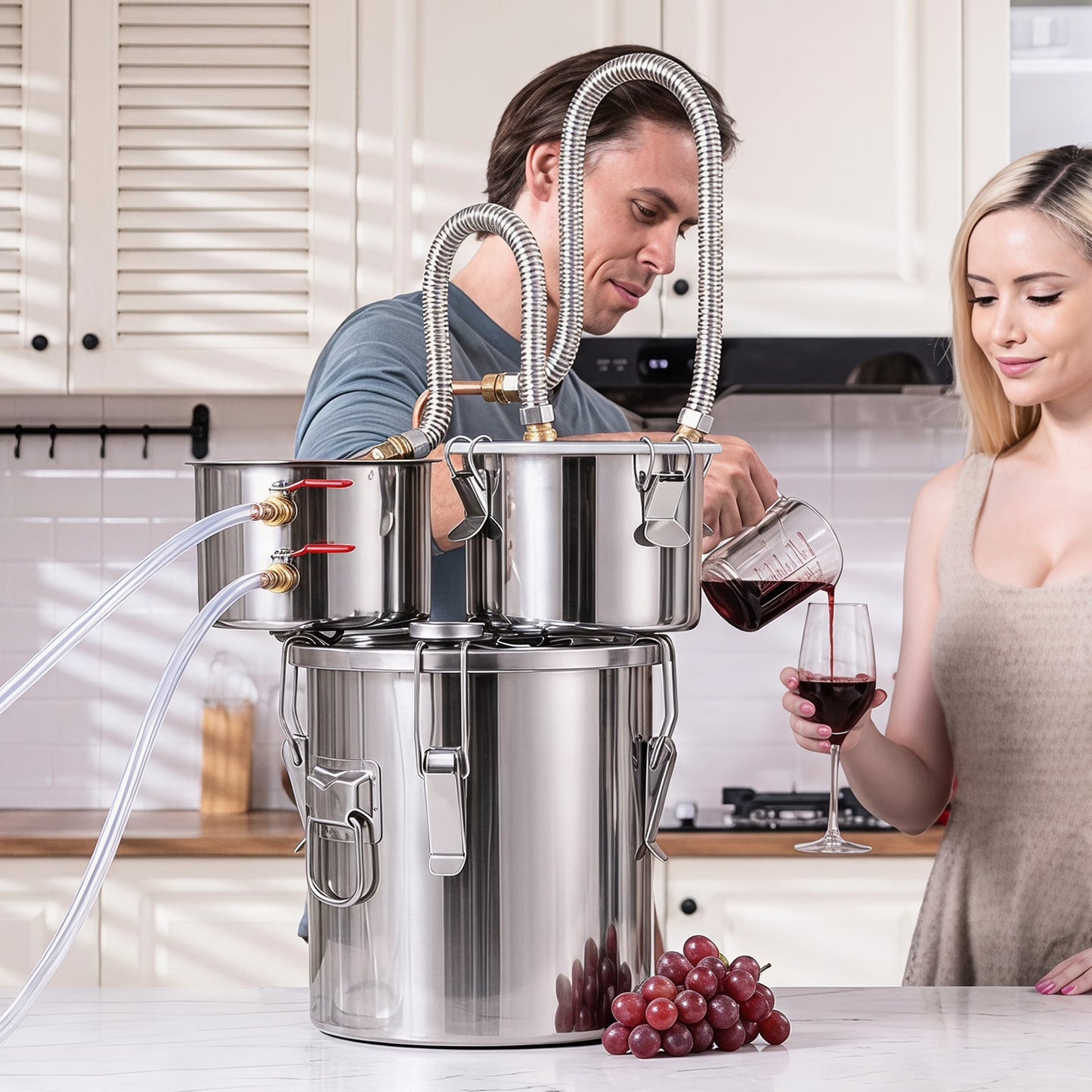 13.6L Stainless Steel Water Alcohol Distiller with Build-in Thermometer