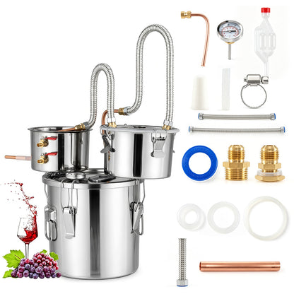 13.6L Stainless Steel Water Alcohol Distiller with Build-in Thermometer