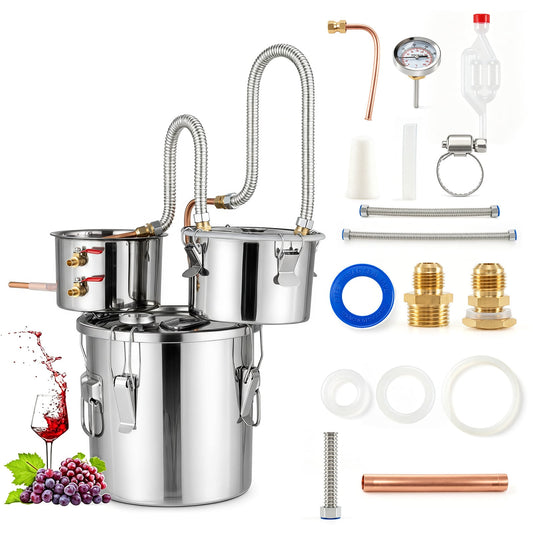 13.6L Stainless Steel Water Alcohol Distiller with Build-in Thermometer