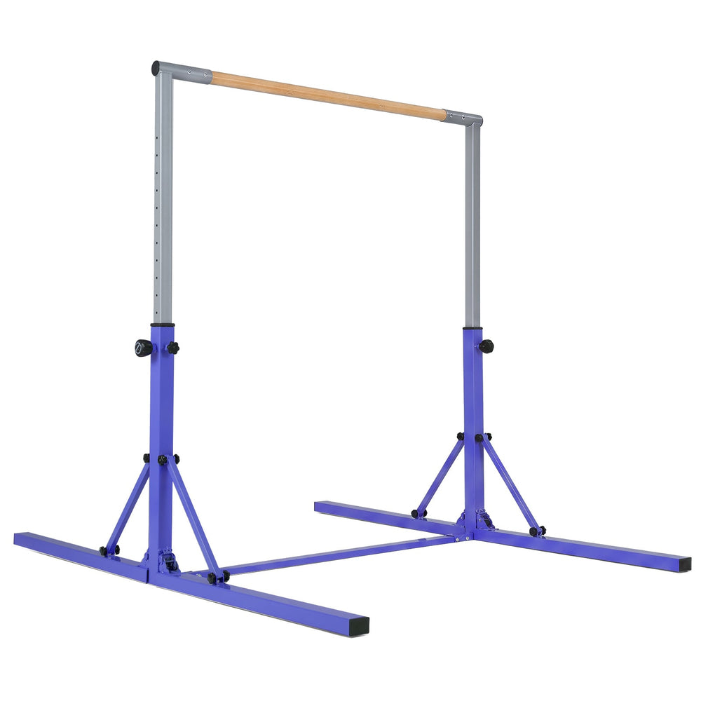 13-Level Adjustable Heights Foldable Gymnastics Bar for Kids-Purple