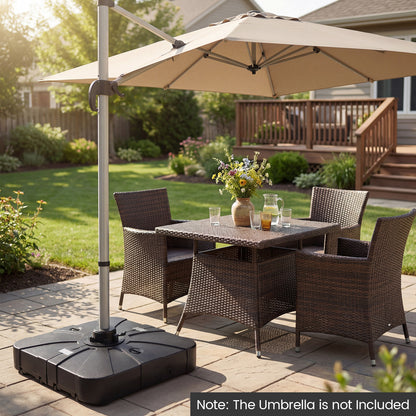 130 kg/170 kg Outdoor Cantilever Umbrella Base with Wheels Heavy-Duty Offset Patio Umbrella Stand-M