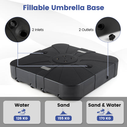 130 kg/170 kg Outdoor Cantilever Umbrella Base with Wheels Heavy-Duty Offset Patio Umbrella Stand-M
