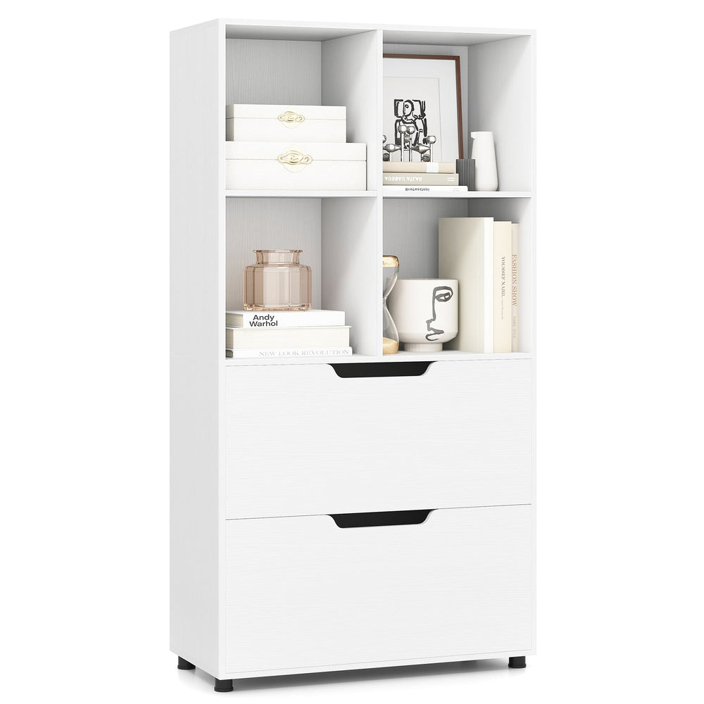 130CM 5-Tier Tall Freestanding Bookshelf for Living Room-White