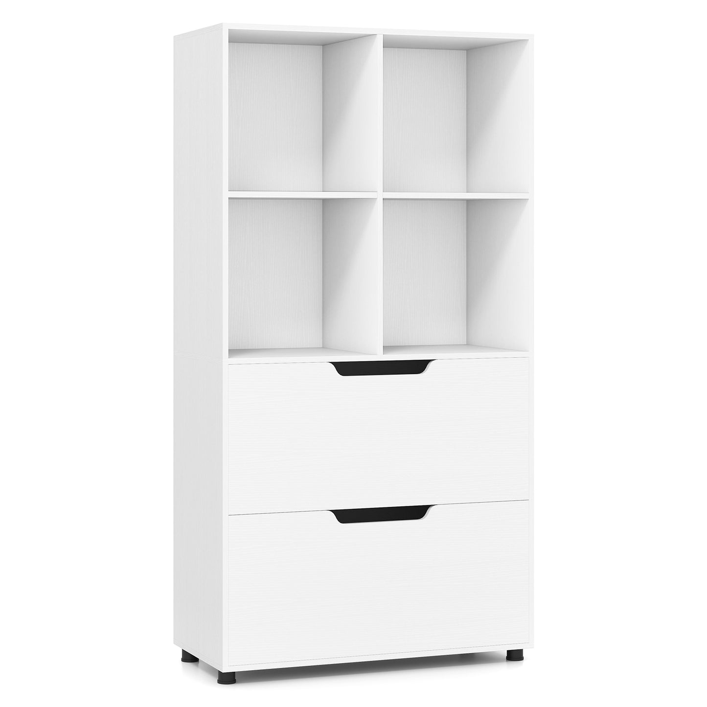 130CM 5-Tier Tall Freestanding Bookshelf for Living Room-White