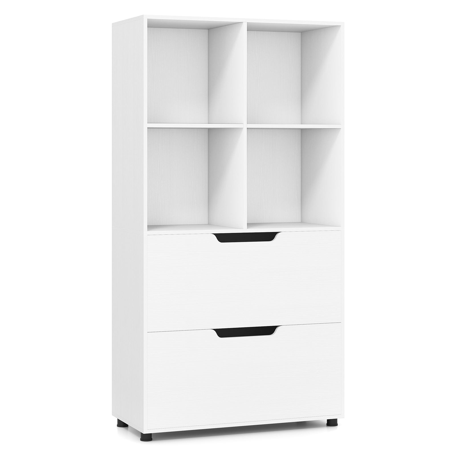 130CM 5-Tier Tall Freestanding Bookshelf for Living Room-White
