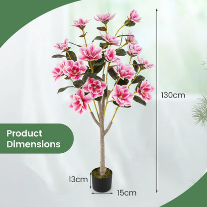 130CM Artificial Magnolia Tree Faux Wedding Flower Plant with Realistic Moss-2 Pack