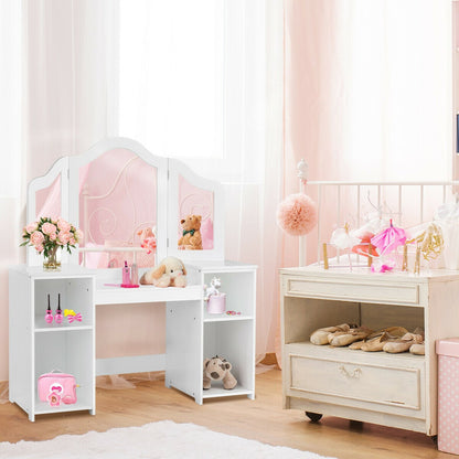 Princess Makeup Table Kids Vanity with Mirror
